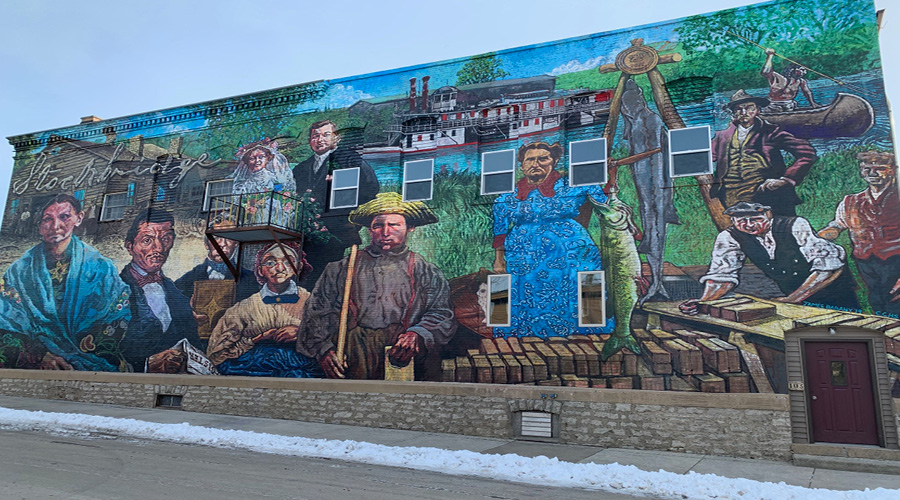 Stockbridge Mural portraying the history and culture of Stockbridge