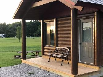 Front exterior of a cabin at Lakeview RV Park and Cabins