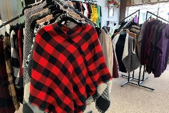 Inside of store showing clothing